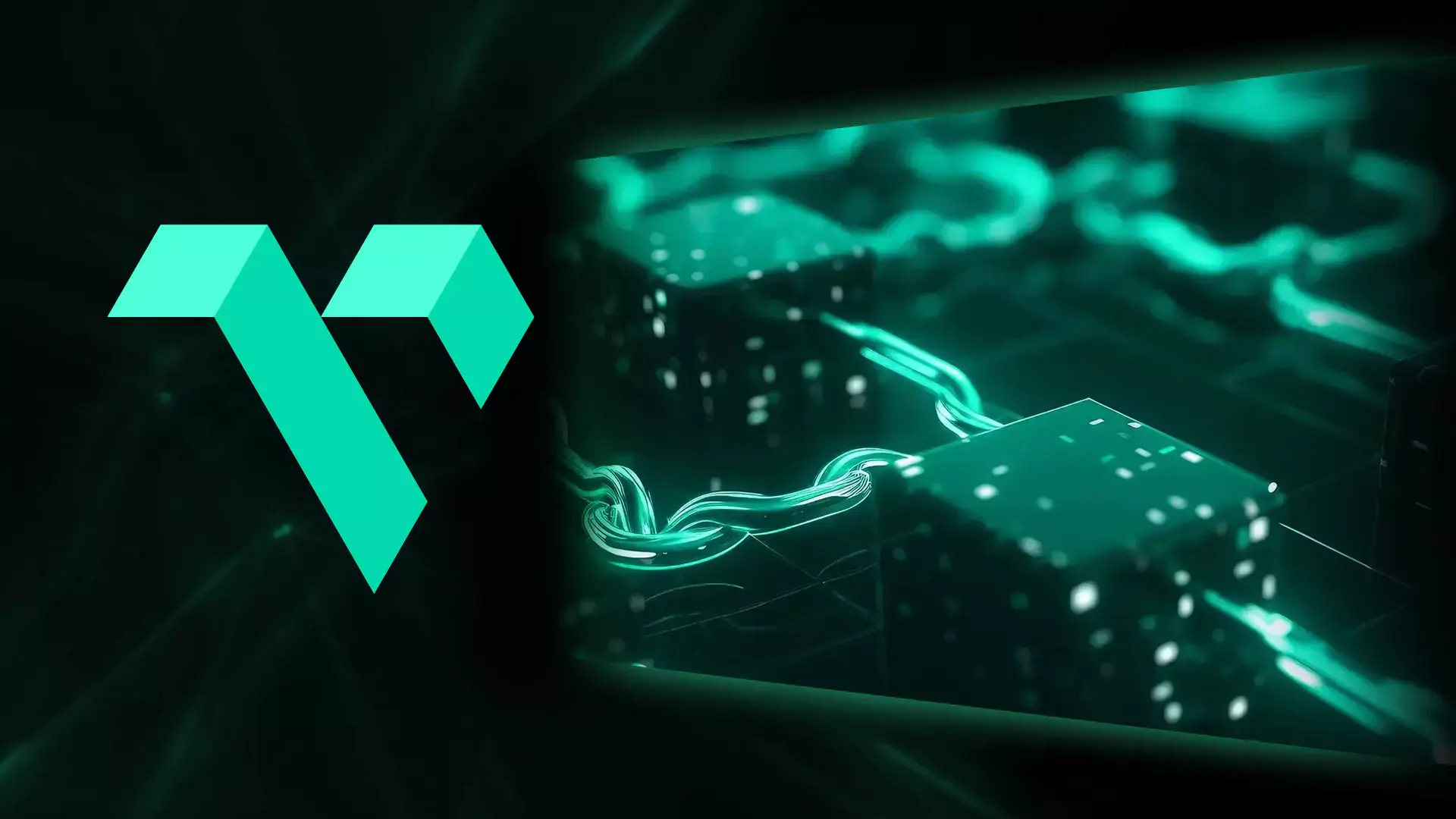   The image appears to depict a stylized digital or blockchain concept, with interconnected cubes and glowing lines, often representing the flow of data or transactions in a blockchain network.
                                